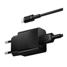 Мережевий зарядний пристрій Borofone BAS71A Source, MicroUSB, з кабелем, Чорний