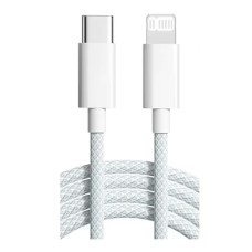 USB кабель Woven Apple iPhone SE 2022, iPhone 14 Pro Max, iPhone 14 Plus, iPhone 14 Pro, iPhone 14, iPhone 13 Pro, iPhone 13 Mini, iPhone 13, iPhone 13 Pro Max, iPhone 12 Mini, iPhone 12 Pro Max, iPhone 12 Pro, Lightning, 1.0 м., Білий