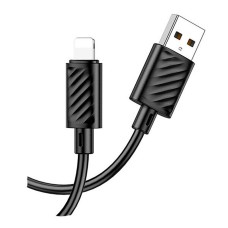 USB кабель Hoco X88 Apple iPhone SE 2022, iPhone 14 Pro Max, iPhone 14 Plus, iPhone 14 Pro, iPhone 14, iPhone 13 Pro, iPhone 13 Mini, iPhone 13, iPhone 13 Pro Max, iPhone 12 Mini, iPhone 12 Pro Max, iPhone 12 Pro, Lightning, 2.0 м., Чорний