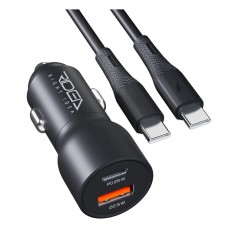 Автомобильное зарядное устройство Ridea RCC-47114 QPow Pro, С кабелем, Type-C, Черный