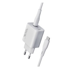 Сетевое зарядное устройство Ridea RW-20124 Rapid Pro, с кабелем, Type-C, Белый