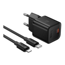 Сетевое зарядное устройство Hoco N64 Apple iPhone SE 2022, iPhone 14 Pro Max, iPhone 14 Plus, iPhone 14 Pro, iPhone 14, iPhone 13 Pro, iPhone 13 Mini, iPhone 13, iPhone 13 Pro Max, iPhone 12 Mini, iPhone 12 Pro Max, iPhone 12 Pro, с кабелем, Lightning, Че