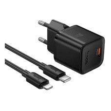 Сетевое зарядное устройство Hoco N66 Apple iPhone SE 2022, iPhone 14 Pro Max, iPhone 14 Plus, iPhone 14 Pro, iPhone 14, iPhone 13 Pro, iPhone 13 Mini, iPhone 13, iPhone 13 Pro Max, iPhone 12 Mini, iPhone 12 Pro Max, iPhone 12 Pro, с кабелем, Lightning, Че