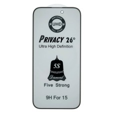 Захисне скло Apple iPhone 17 Air, Антишпигун, 5S UHD, Чорний