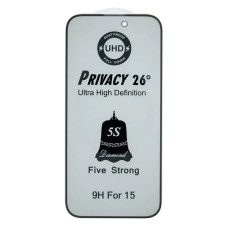 Захисне скло Apple iPhone 17 Pro Max, Антишпигун, 5S UHD, Чорний