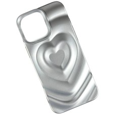 Чехол Apple iPhone 12 Pro Max, Heart Glow 3D, Серебряный