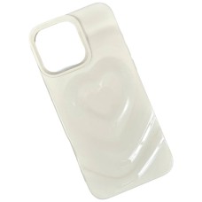 Чохол Apple iPhone 16, Heart Glow 3D, Молочний