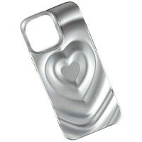 Чохол Apple iPhone 16, Heart Glow 3D, Срібний