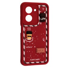 Чохол Xiaomi Poco C71, Redmi A5, HAPPY Cookie, Marsala, Бордовий
