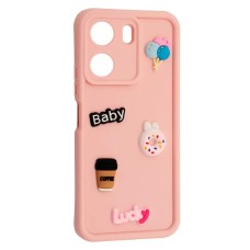 Чохол Xiaomi Poco C65, Redmi 13C, HAPPY Cookie, Light Pink, Рожевий