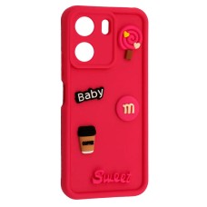 Чохол Xiaomi Poco C65, Redmi 13C, HAPPY Cookie, Рожевий