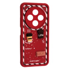 Чохол Xiaomi Poco C75, Redmi 14C, Redmi A4, HAPPY Cookie, Marsala, Бордовий