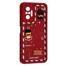 Чохол Xiaomi Redmi 10 Pro Max, Redmi Note 10 Pro, HAPPY Cookie, Marsala, Бордовий