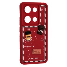 Чохол Xiaomi Poco M6 Pro, Redmi Note 13 Pro, HAPPY Cookie, Marsala, Бордовий