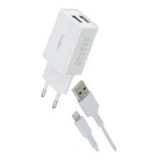 Сетевое зарядное устройство WK WP-U56 Apple iPhone SE 2022, iPhone 14 Pro Max, iPhone 14 Plus, iPhone 14 Pro, iPhone 14, iPhone 13 Pro, iPhone 13 Mini, iPhone 13, iPhone 13 Pro Max, iPhone 12 Mini, iPhone 12 Pro Max, iPhone 12 Pro, с кабелем, Lightning, Б