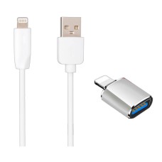 USB кабель Aixun UL1 Apple iPhone SE 2022, iPhone 14 Pro Max, iPhone 14 Plus, iPhone 14 Pro, iPhone 14, iPhone 13 Pro, iPhone 13 Mini, iPhone 13, iPhone 13 Pro Max, iPhone 12 Mini, iPhone 12 Pro Max, iPhone 12 Pro, Lightning, 1.0 м., Білий