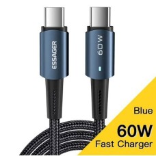 USB кабель CAB-USB-Type-C-to-Type-C-60W-1M-BLUE, Type-C, 1.0 м., Синий