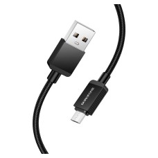 USB кабель Borofone BX120 Placer, MicroUSB, 1.0 м., Чорний
