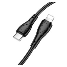 USB кабель Borofone BX121 Energy Apple iPhone SE 2022, iPhone 14 Pro Max, iPhone 14 Plus, iPhone 14 Pro, iPhone 14, iPhone 13 Pro, iPhone 13 Mini, iPhone 13, iPhone 13 Pro Max, iPhone 12 Mini, iPhone 12 Pro Max, Lightning, 1.0 м., Чорний