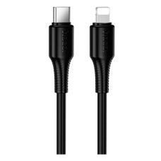 USB кабель Hoco X120 Beneficio Apple iPhone SE 2022, iPhone 14 Pro Max, iPhone 14 Plus, iPhone 14 Pro, iPhone 14, iPhone 13 Pro, iPhone 13 Mini, iPhone 13, iPhone 13 Pro Max, iPhone 12 Mini, iPhone 12 Pro Max, Lightning, 1.0 м., Чорний