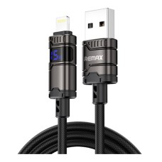 USB кабель Remax C01-AL Apple iPhone SE 2022, iPhone 14 Pro Max, iPhone 14 Plus, iPhone 14 Pro, iPhone 14, iPhone 13 Pro, iPhone 13 Mini, iPhone 13, iPhone 13 Pro Max, iPhone 12 Mini, iPhone 12 Pro Max, iPhone 12 Pro, Lightning, 1.2 м., Чорний