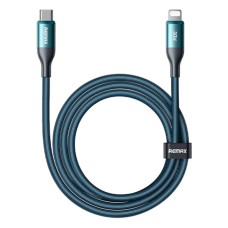 USB кабель Remax CB10 Siren Apple iPhone SE 2022, iPhone 14 Pro Max, iPhone 14 Plus, iPhone 14 Pro, iPhone 14, iPhone 13 Pro, iPhone 13 Mini, iPhone 13, iPhone 13 Pro Max, iPhone 12 Mini, iPhone 12 Pro Max, Lightning, 1.0 м., Синій