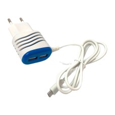 Мережевий зарядний пристрій, MicroUSB, з кабелем, Білий