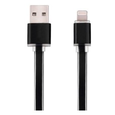USB кабель Noodle Apple iPhone SE 2022, iPhone 14 Pro Max, iPhone 14 Plus, iPhone 14 Pro, iPhone 14, iPhone 13 Pro, iPhone 13 Mini, iPhone 13, iPhone 13 Pro Max, iPhone 12 Mini, iPhone 12 Pro Max, iPhone 12 Pro, Lightning, 1.0 м., Чорний