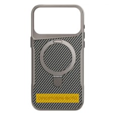 Чохол Apple iPhone 17 Air, Epik Metal Buttons Carbon Ring, MagSafe, Сірий