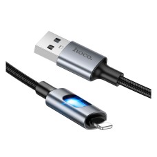 USB кабель Hoco U144 Apple iPhone SE 2022, iPhone 14 Pro Max, iPhone 14 Plus, iPhone 14 Pro, iPhone 14, iPhone 13 Pro, iPhone 13 Mini, iPhone 13, iPhone 13 Pro Max, iPhone 12 Mini, iPhone 12 Pro Max, iPhone 12 Pro, Lightning, 1.2 м., Чорний