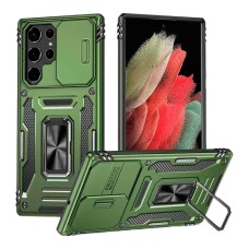 Чохол Samsung G998 Galaxy S21 Ultra, Epik Camshield Army Ring, Army Green, Оливковий