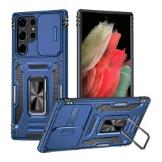 Чохол Samsung G998 Galaxy S21 Ultra, Epik Camshield Army Ring, Navy, Синій