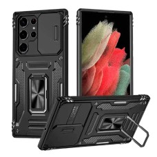 Чохол Samsung G998 Galaxy S21 Ultra, Epik Camshield Army Ring, Чорний