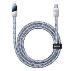 USB кабель Remax CB02 Armor Apple iPhone SE 2022, iPhone 14 Pro Max, iPhone 14 Plus, iPhone 14 Pro, iPhone 14, iPhone 13 Pro, iPhone 13 Mini, iPhone 13, iPhone 13 Pro Max, iPhone 12 Mini, iPhone 12 Pro Max, Lightning, 1.2 м., Сірий