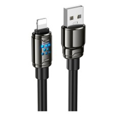 USB кабель Hoco U143 Joy Apple iPhone SE 2022, iPhone 14 Pro Max, iPhone 14 Plus, iPhone 14 Pro, iPhone 14, iPhone 13 Pro, iPhone 13 Mini, iPhone 13, iPhone 13 Pro Max, iPhone 12 Mini, iPhone 12 Pro Max, iPhone 12 Pro, Lightning, 1.2 м., Чорний