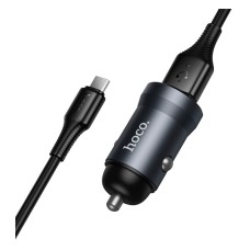 Автомобильное зарядное устройство Hoco Z62 Energy, С кабелем, MicroUSB, Серый