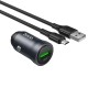 Автомобильное зарядное устройство Hoco Z62 Energy, С кабелем, MicroUSB, Серый