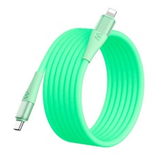 USB кабель Remax CB20 Fluoro Apple iPhone SE 2022, iPhone 14 Pro Max, iPhone 14 Plus, iPhone 14 Pro, iPhone 14, iPhone 13 Pro, iPhone 13 Mini, iPhone 13, iPhone 13 Pro Max, iPhone 12 Mini, iPhone 12 Pro Max, Lightning, 1.2 м., Салатовий