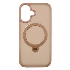 Чохол Apple iPhone 16, Epik Metal Buttons HQ Ring, Rose Gold, MagSafe, Рожевий