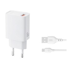 Сетевое зарядное устройство XO L159, с кабелем, MicroUSB, Белый