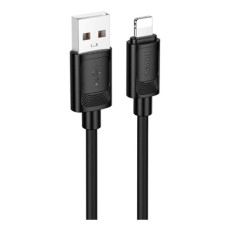 USB кабель Hoco X122 Apple iPhone SE 2022, iPhone 14 Pro Max, iPhone 14 Plus, iPhone 14 Pro, iPhone 14, iPhone 13 Pro, iPhone 13 Mini, iPhone 13, iPhone 13 Pro Max, iPhone 12 Mini, iPhone 12 Pro Max, iPhone 12 Pro, Lightning, 1.0 м., Чорний