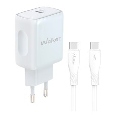 Сетевое зарядное устройство Walker WH-64, с кабелем, Type-C, Белый