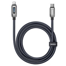 USB кабель Remax CB22 Raybeam Zink Alloy Apple iPhone SE 2022, iPhone 14 Pro Max, iPhone 14 Plus, iPhone 14 Pro, iPhone 14, iPhone 13 Pro, iPhone 13 Mini, iPhone 13, iPhone 13 Pro Max, iPhone 12 Mini, iPhone 12 Pro Max, Lightning, 1.2 м., Чорний