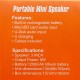Колонка Bluetooth Sing-e ZQS-W3101 Mini, Чорний