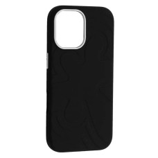 Чохол Apple iPhone 15 Pro Max, Flower Liquid, MagSafe, Чорний