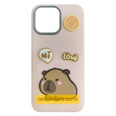 Чохол Apple iPhone 17 Air, Epik Leather Toys, Capybara, Рожевий