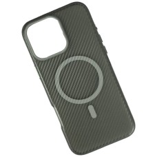 Чехол Apple iPhone 13, Carbon Fibre Texture, MagSafe, Серый