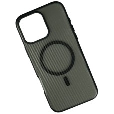 Чехол Apple iPhone 16e, Carbon Fibre Texture, MagSafe, Черный