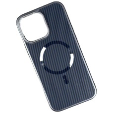 Чехол Apple iPhone 12 Pro Max, Carbon Pattern Shockproof, MagSafe, Синий