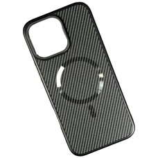 Чохол Apple iPhone 13 Pro, Carbon Pattern Shockproof, MagSafe, Чорний